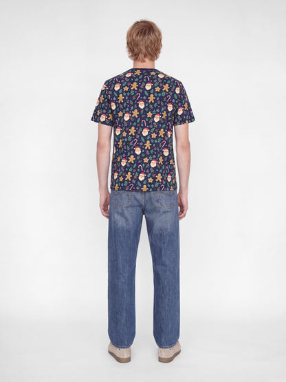 JJBELL XMAS AOP TEE SS CREW NECK