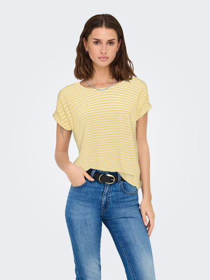 ONLMOSTER STRIPE S/S O-NECK TOP JRS NOOS