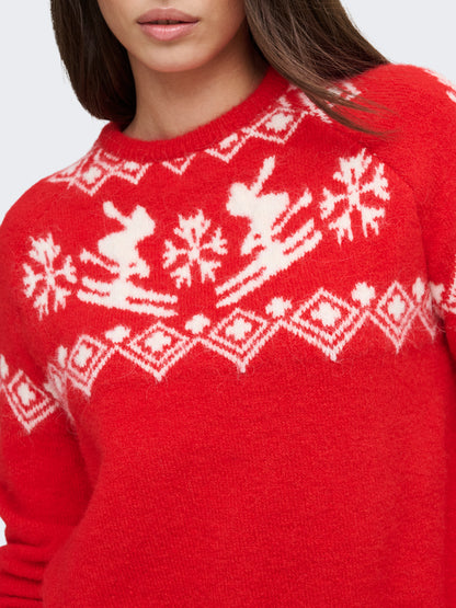 ONLXMAS ALPA LS O-NECK KNT