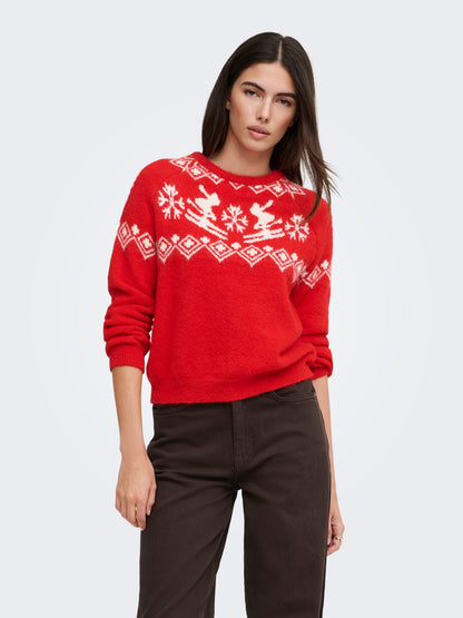 ONLXMAS ALPA LS O-NECK KNT