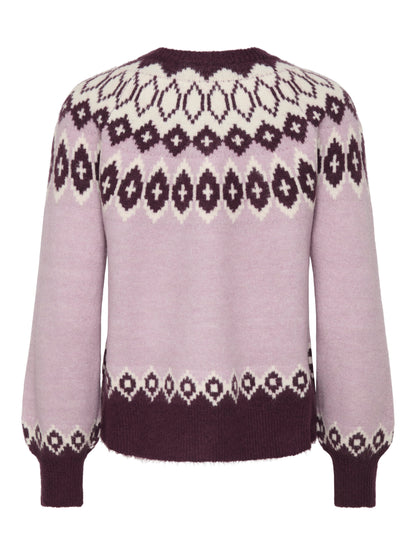 ONLRUSTY LS FAIR ISLE O-NECK BF KNT