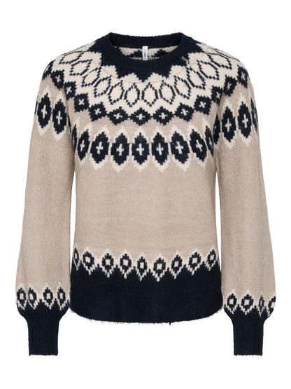 ONLRUSTY LS FAIR ISLE O-NECK BF KNT