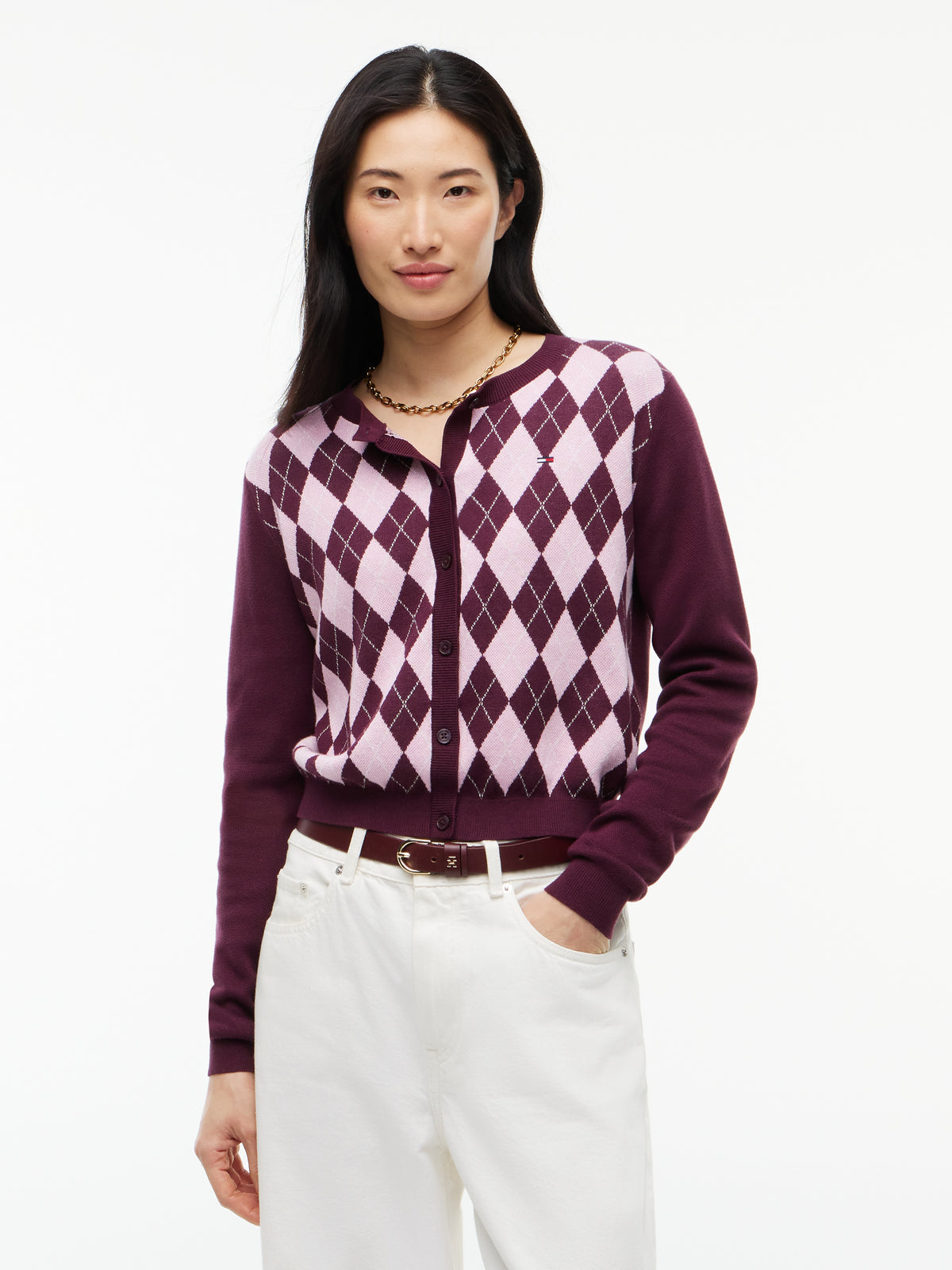 TJW ESS CREW CARDIGAN ARGYLE EXT