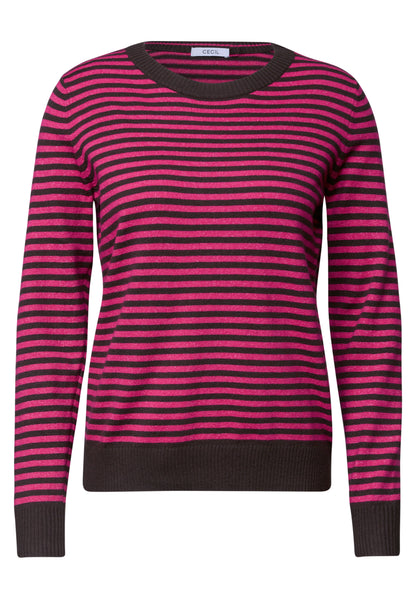Pullover mit Rundhals und Streifen