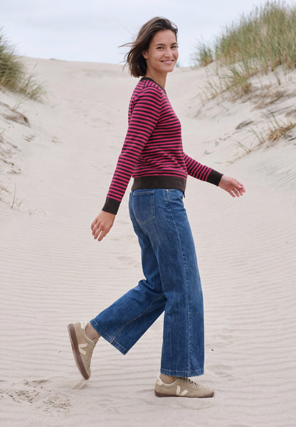 Pullover mit Rundhals und Streifen