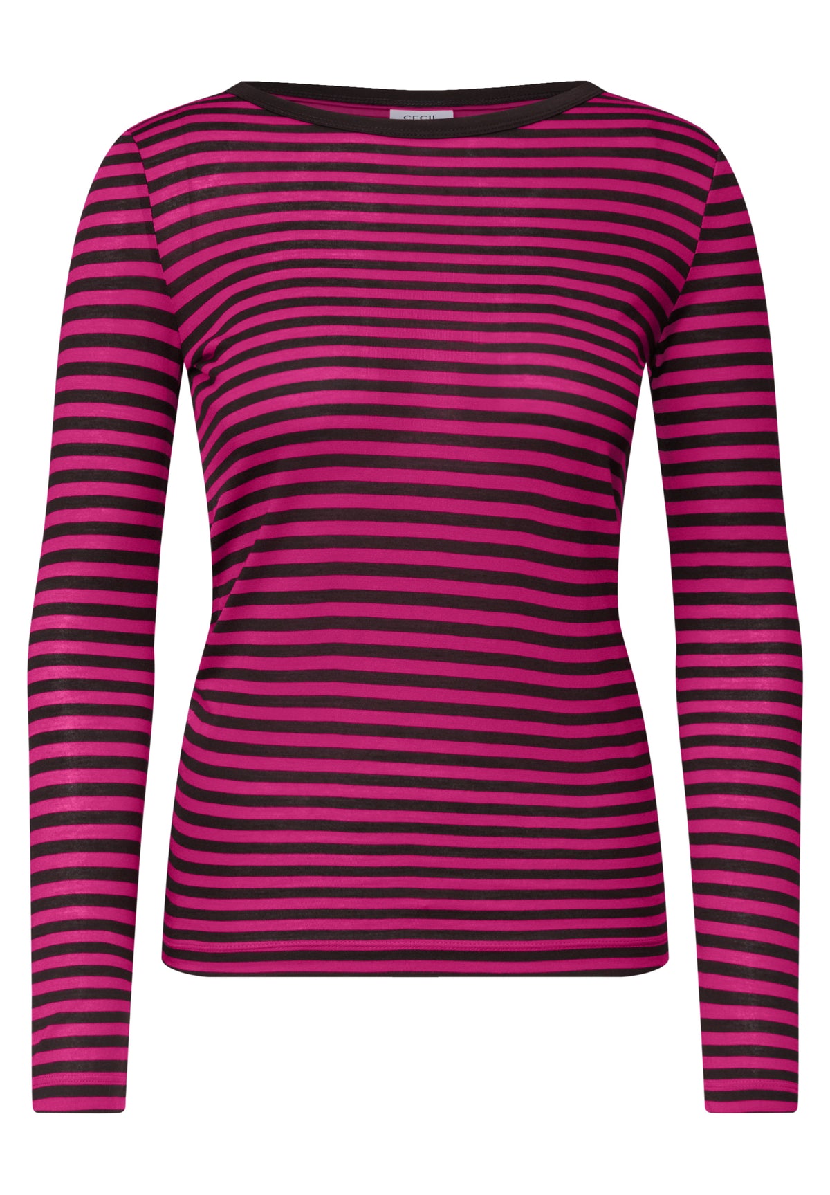 Langarm Shirt mit Boat Neck und Streifen