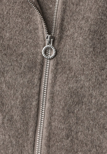 Jacke mit Wollanteil und abnehmbarer Kapuze