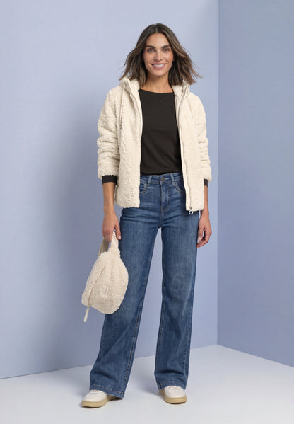 Teddy-Jacke mit Softshell-Kapuze