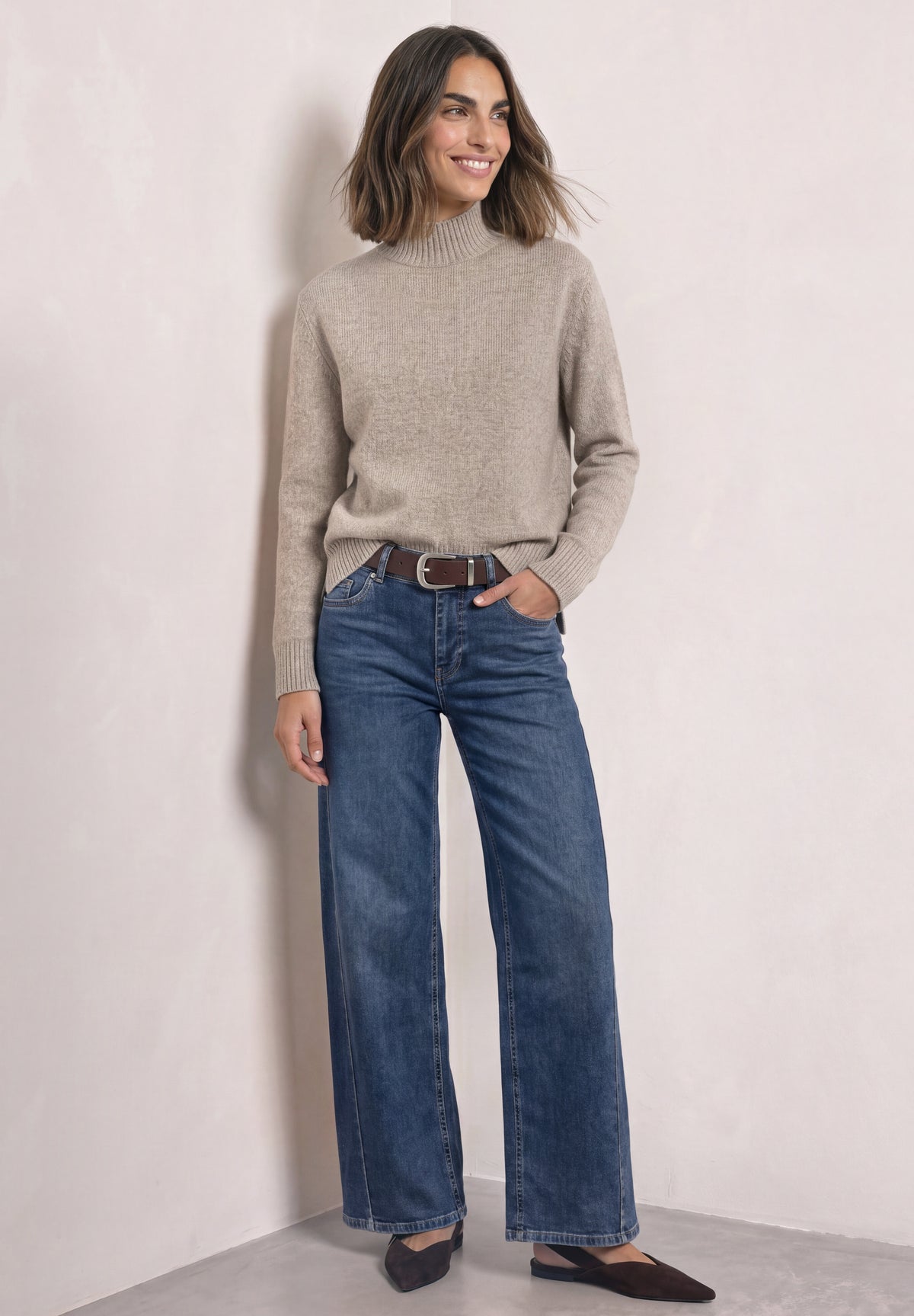 Mouliné Pullover mit Turtle Neck