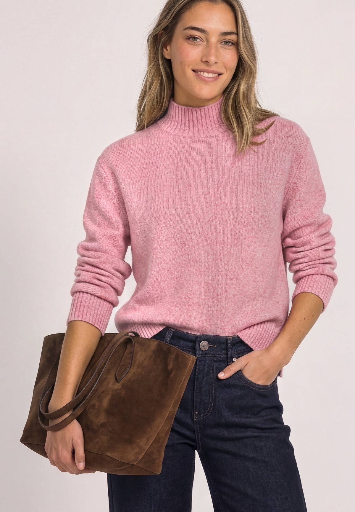 Mouliné Pullover mit Turtle Neck