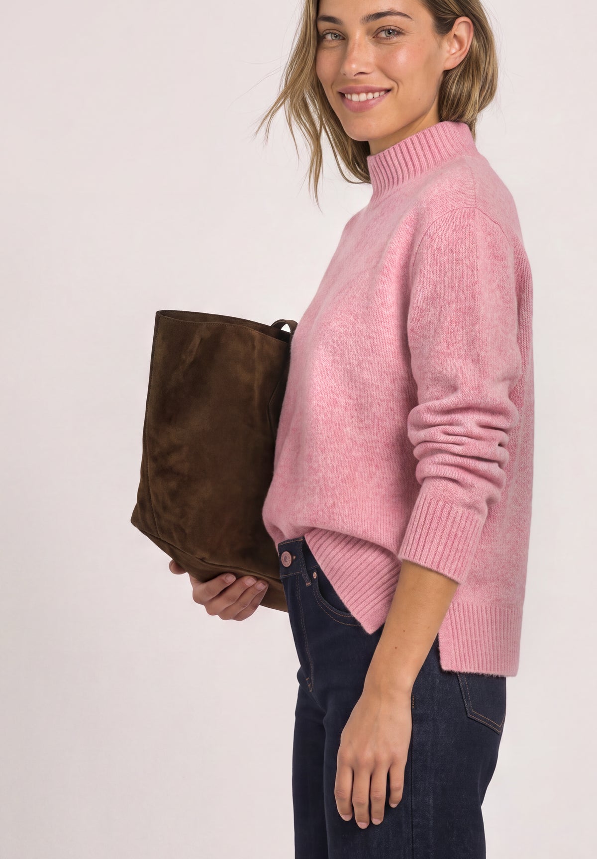 Mouliné Pullover mit Turtle Neck