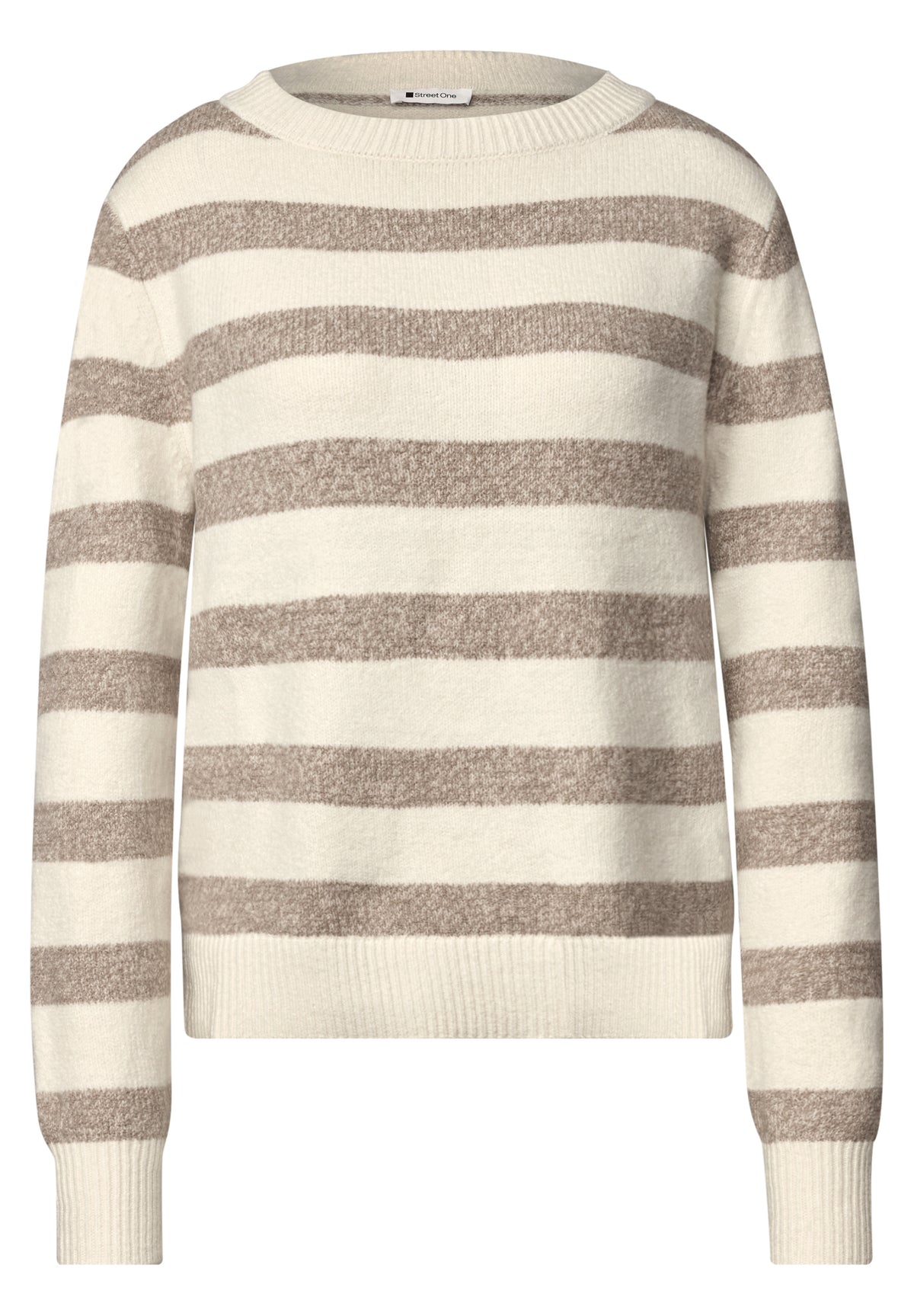 Pullover mit Boat Neck und Streifen