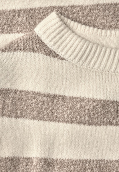 Pullover mit Boat Neck und Streifen