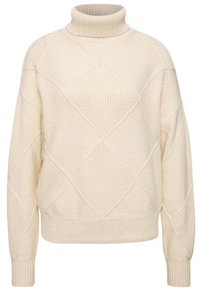 Pullover mit Rollkragen und Strukturmix
