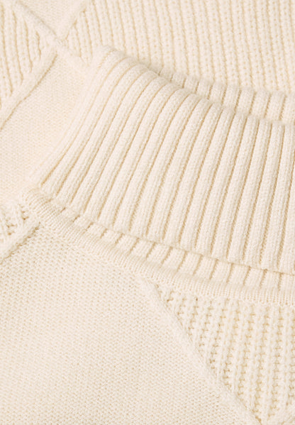 Pullover mit Rollkragen und Strukturmix