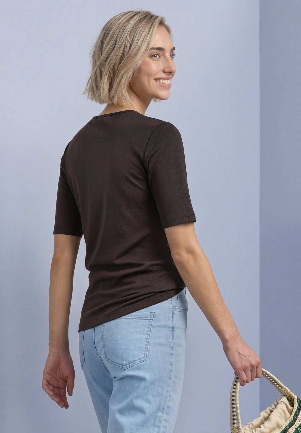 Basic T-Shirt mit blickdichter Front