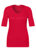 Basic T-Shirt mit V-Neck in Unifarbe