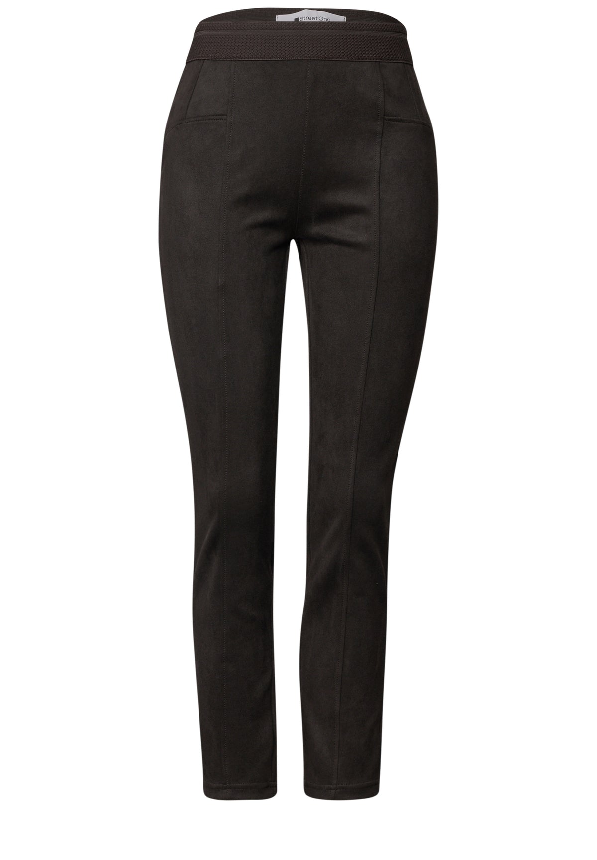 High Waist Skinny Leg Hose aus Velours