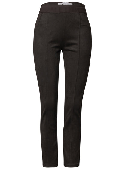 High Waist Skinny Leg Hose aus Velours