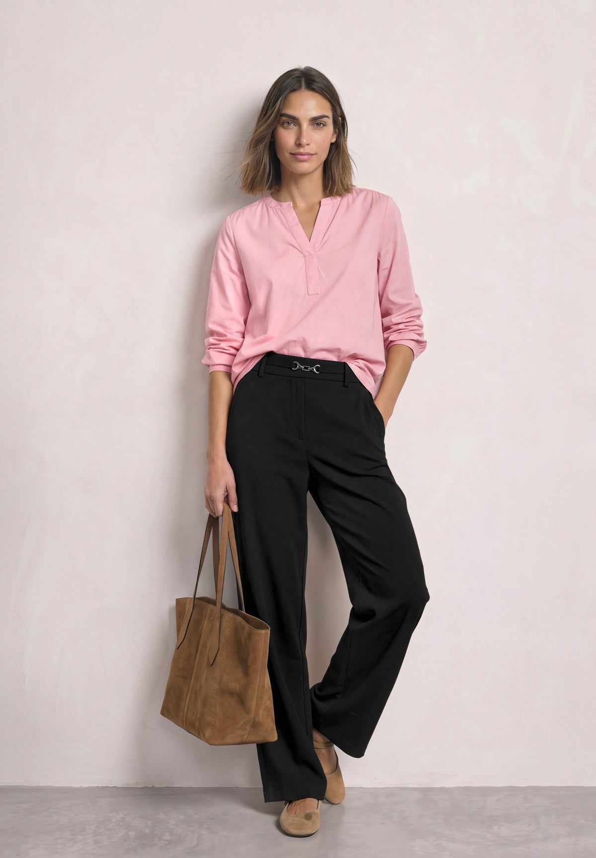 High Waist Straight Leg Hose im Casual Fit
