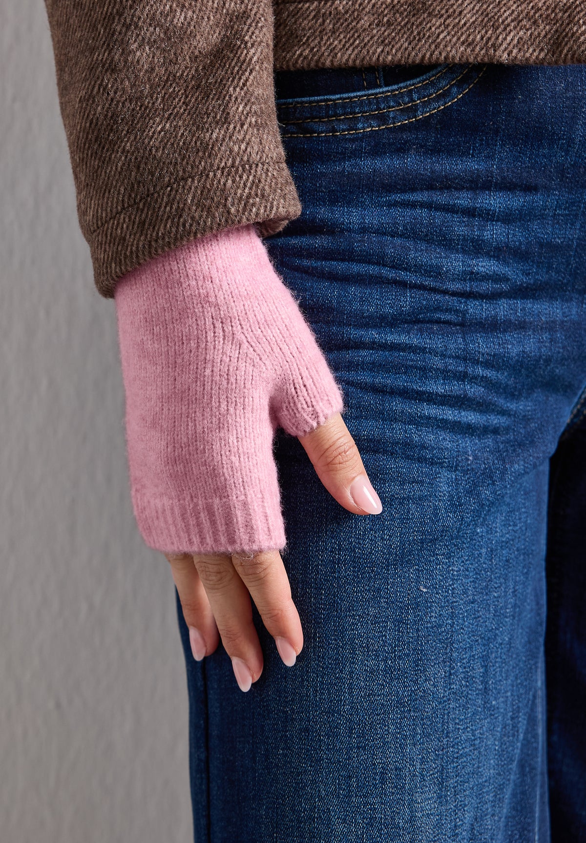 Feinstrick Armwärmer in Unifarbe