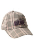 Cap mit Karomuster und Slogan