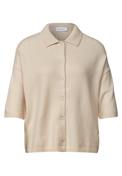 Kurzarm Cardigan mit Polokragen