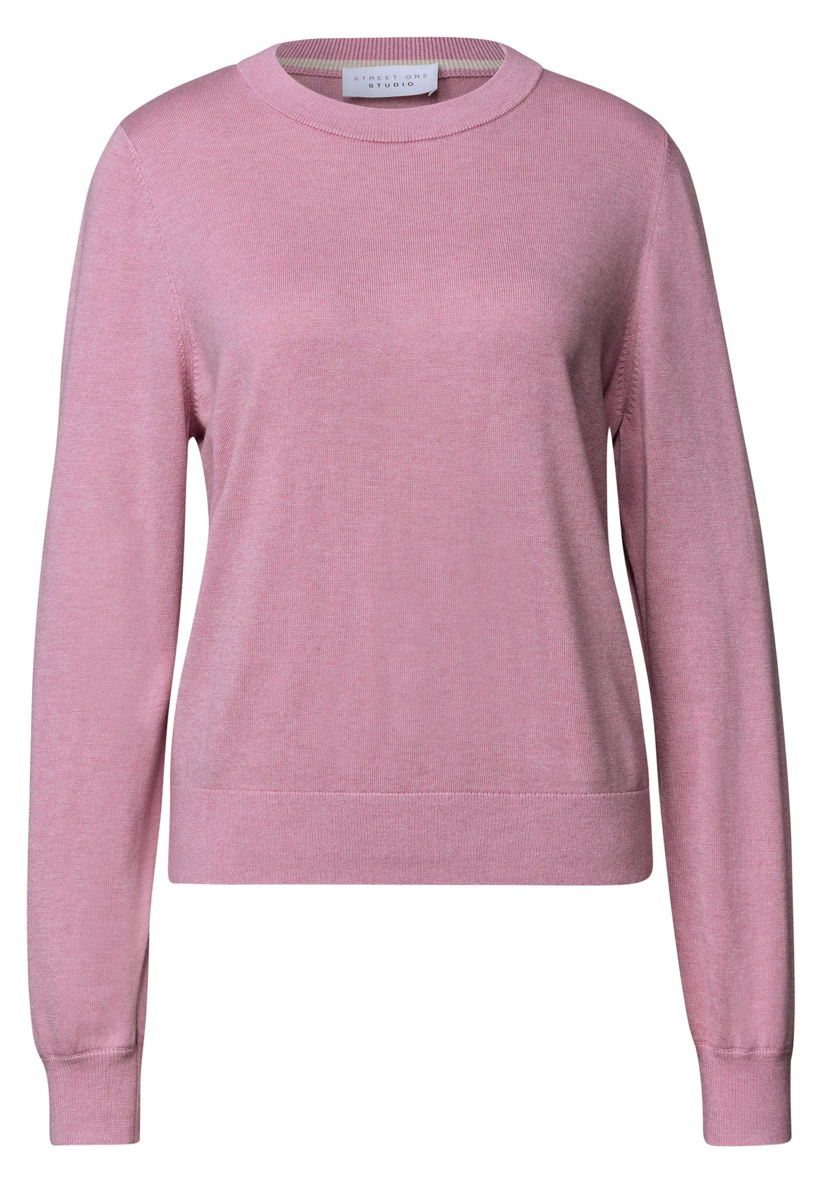 Pullover mit Rundhals in Unifarbe