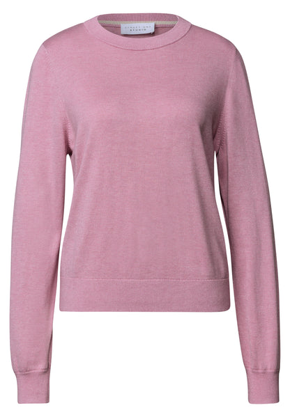 Pullover mit Rundhals in Unifarbe