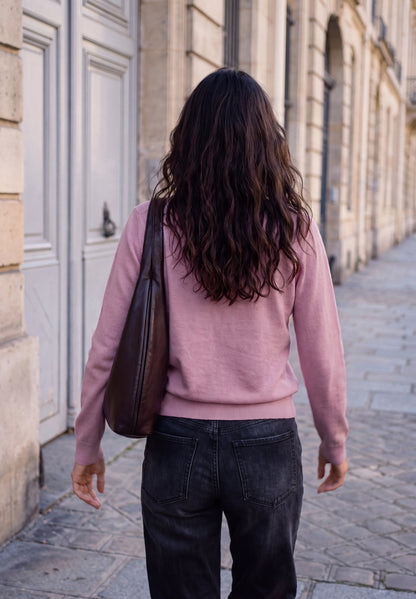 Pullover mit Rundhals in Unifarbe