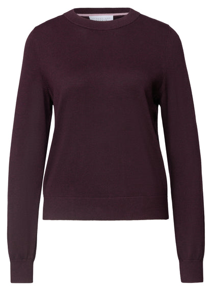 Pullover mit Rundhals in Unifarbe