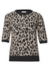 Kurzarm Pullover mit Rundhals und Leo-Muster