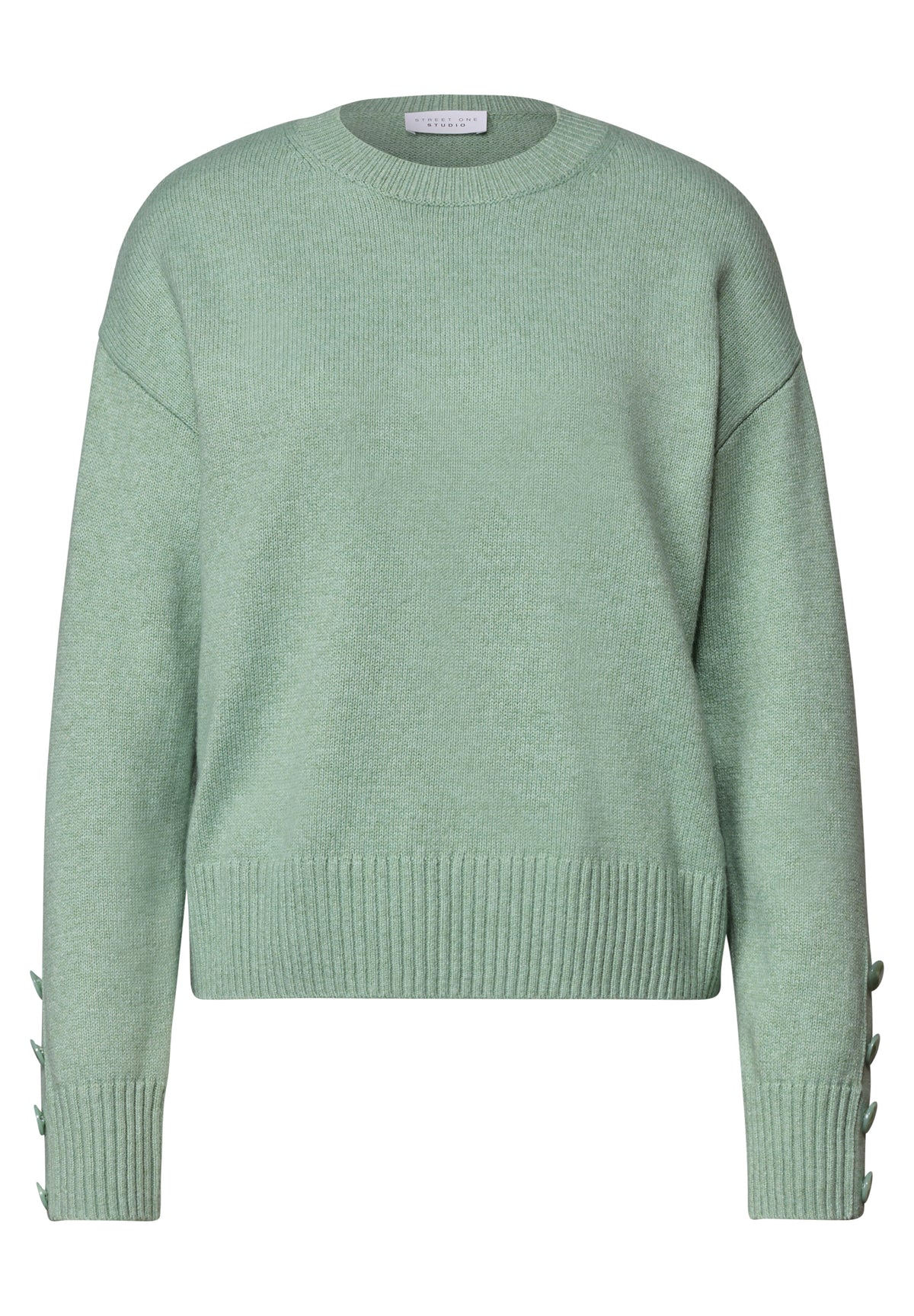 Pullover mit Rundhals und Knopfdetails