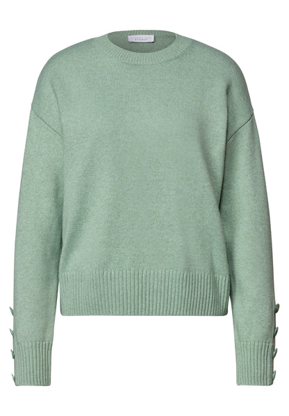 Pullover mit Rundhals und Knopfdetails