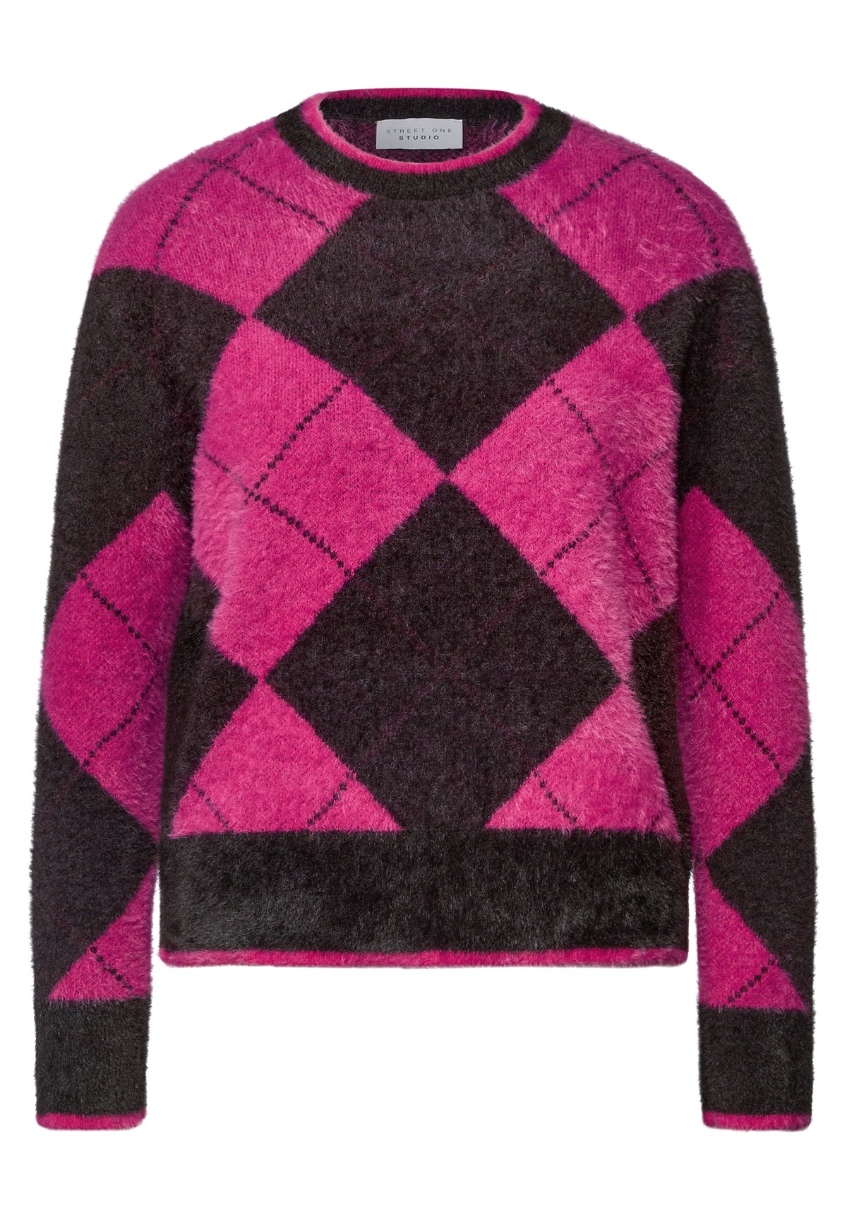 Pullover mit Rundhals und Argyle-Muster
