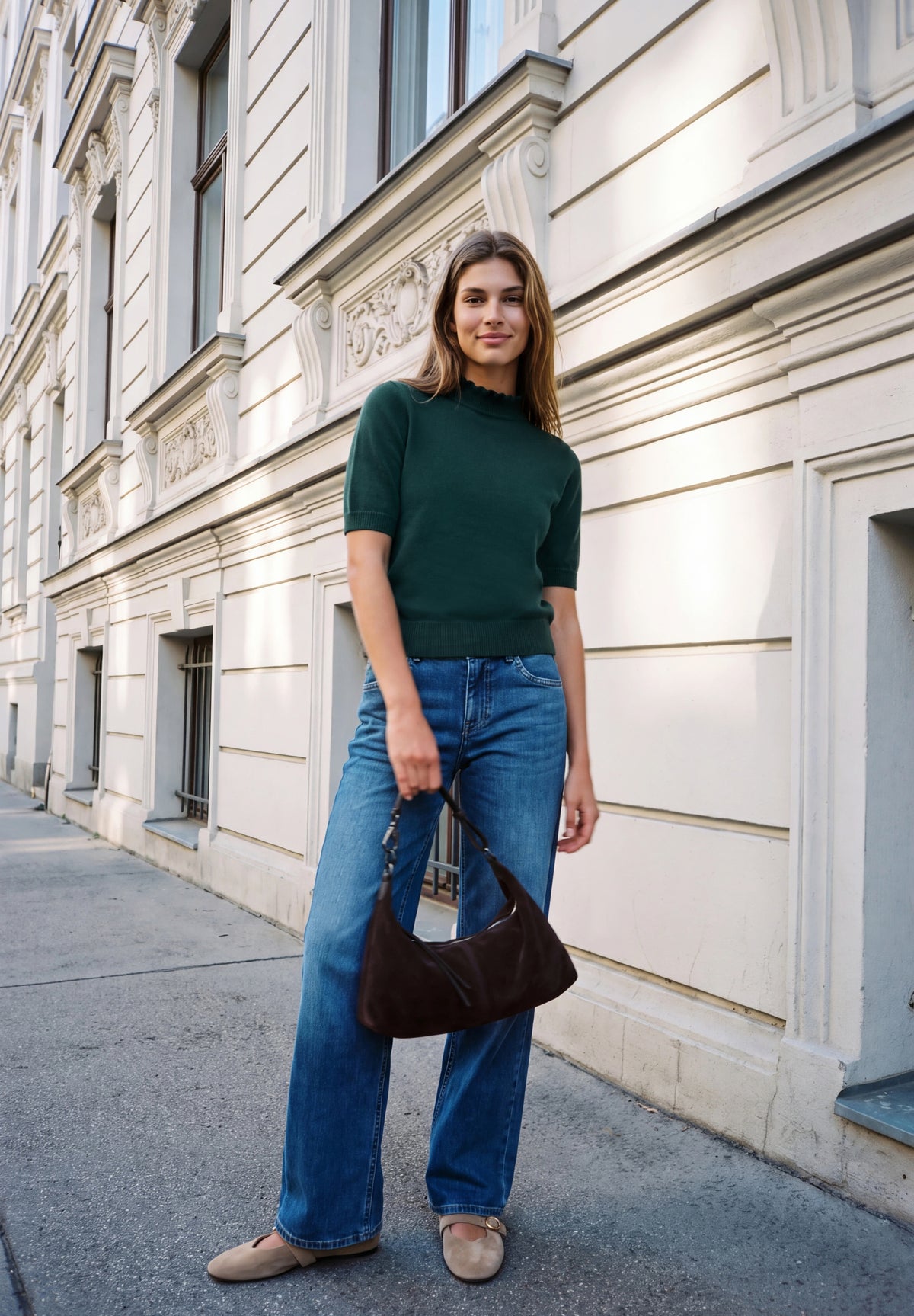 Kurzarm Pullover mit Turtle Neck