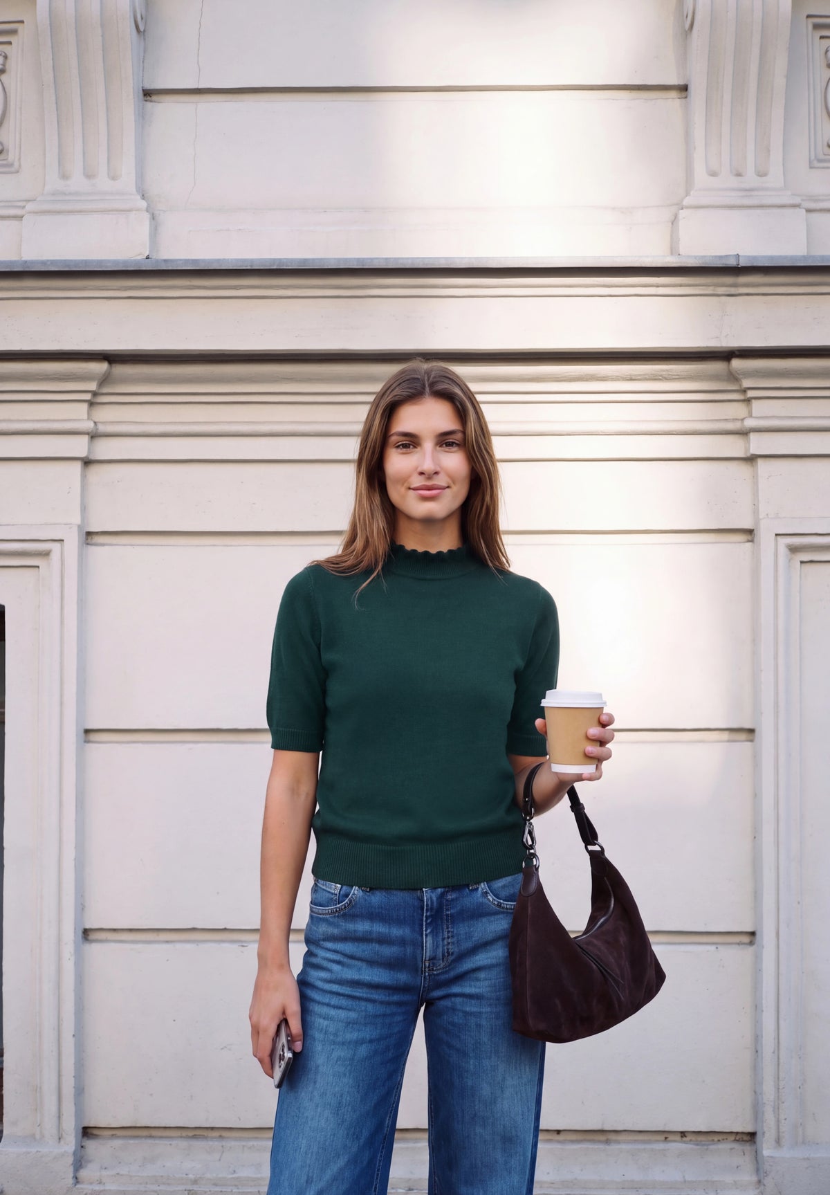 Kurzarm Pullover mit Turtle Neck