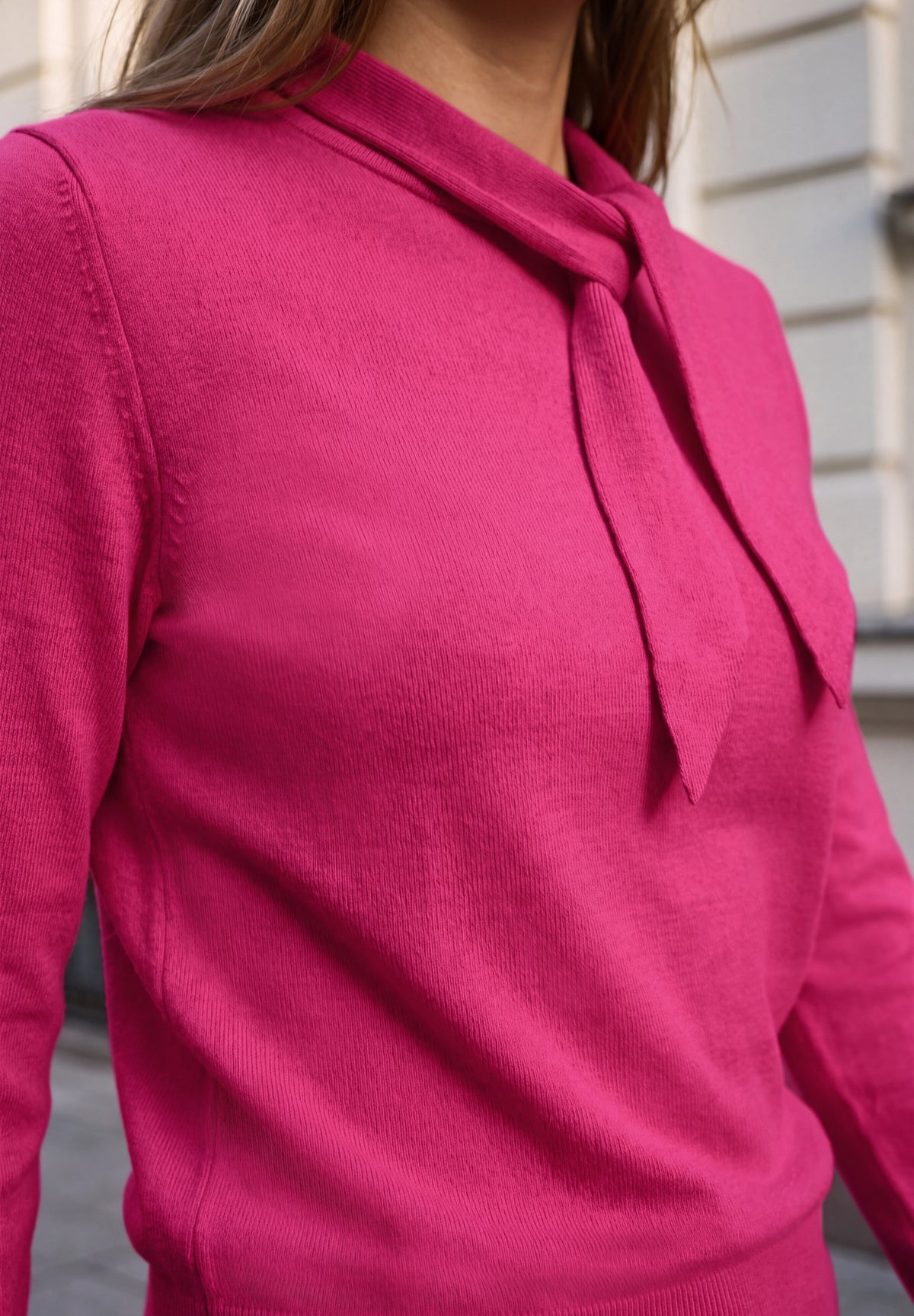 Langarm Pullover mit Schalkragen
