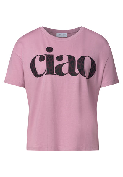 T-Shirt mit Rundhals und Wording