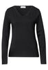 Langarm Shirt mit V-Neck und Spitze