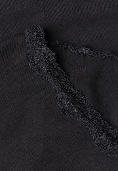 Langarm Shirt mit V-Neck und Spitze