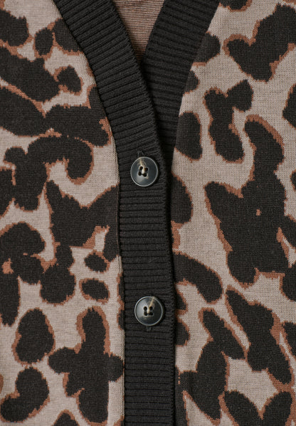 Kurzarm Jacke im Strick-Look mit Print