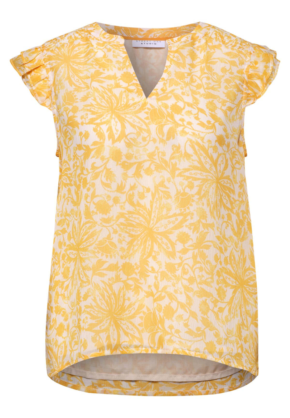 Blusentop aus Chiffon mit Split Neck