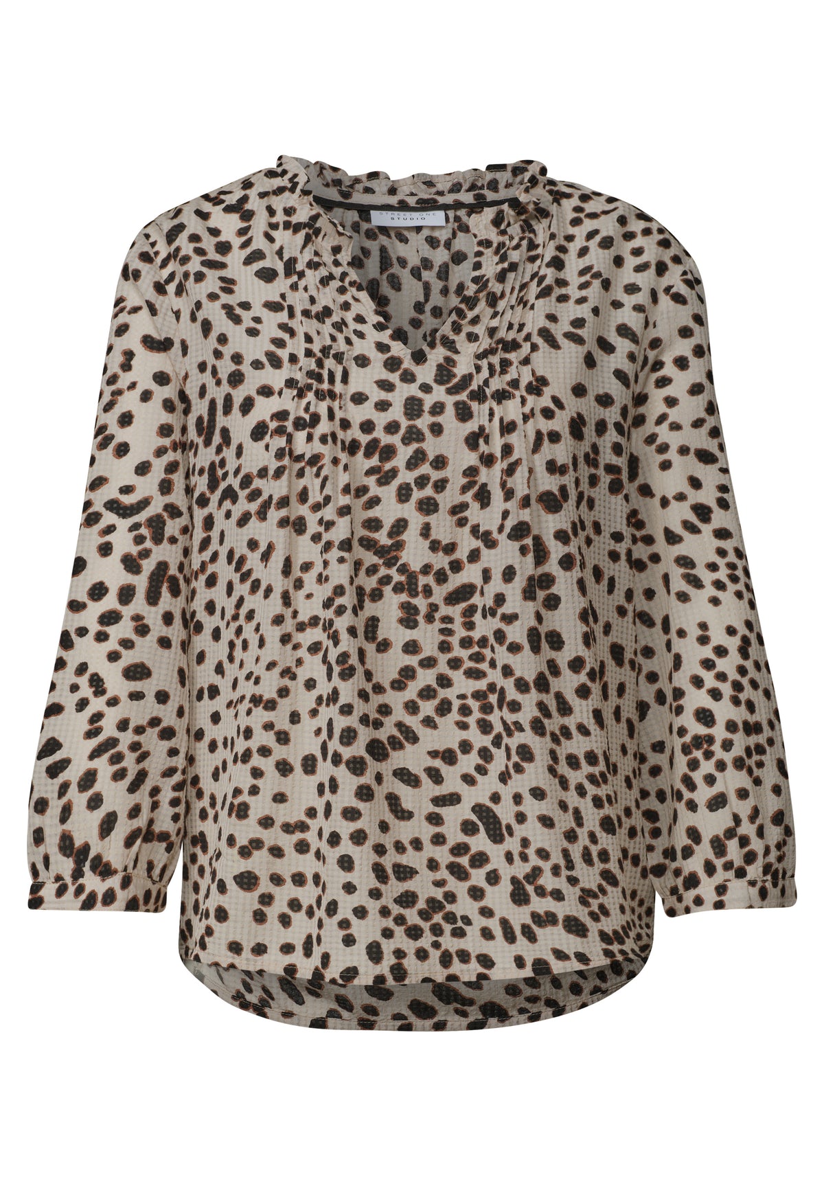 3/4-Arm Bluse mit Split Neck und Print