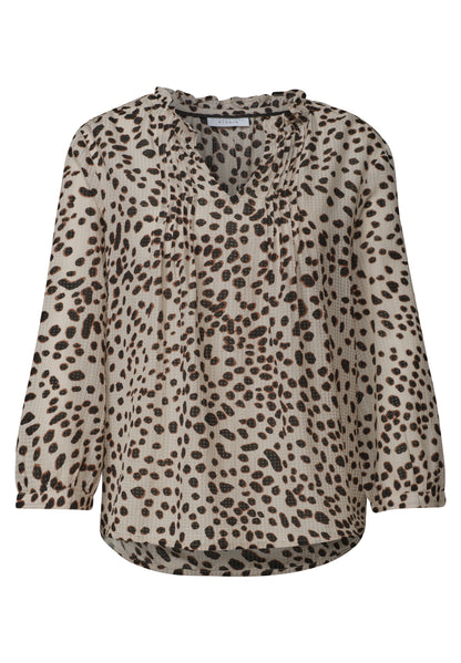 3/4-Arm Bluse mit Split Neck und Print