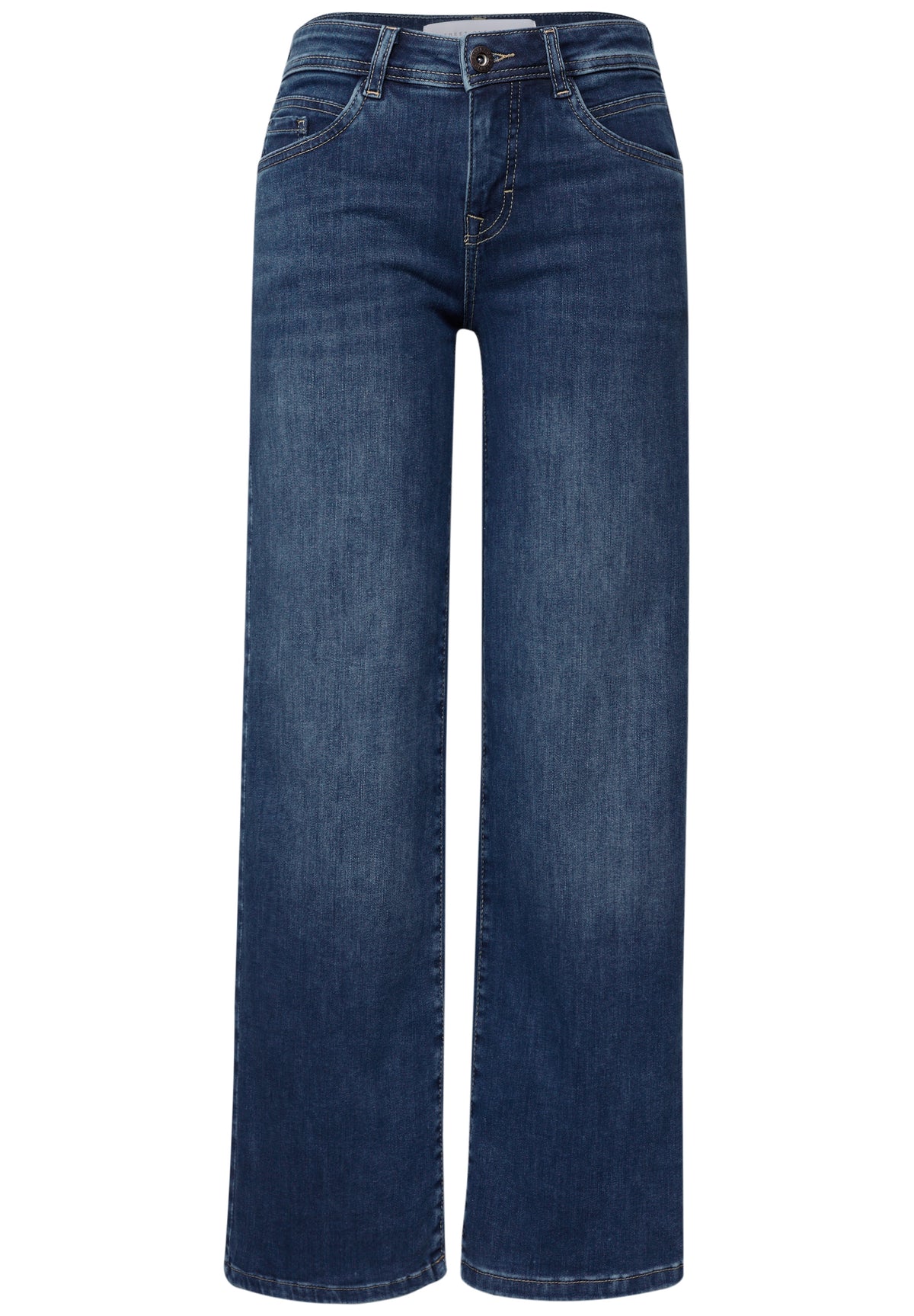 Mid Waist Wide Leg Jeans im Casual Fit