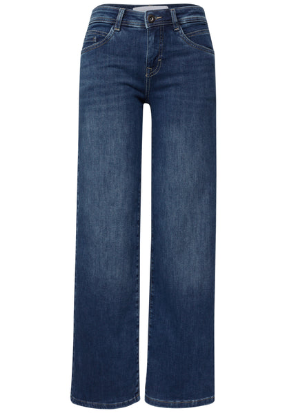 Mid Waist Wide Leg Jeans im Casual Fit