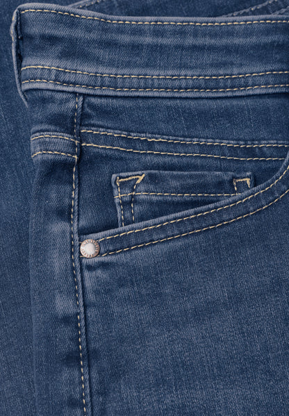 Mid Waist Wide Leg Jeans im Casual Fit