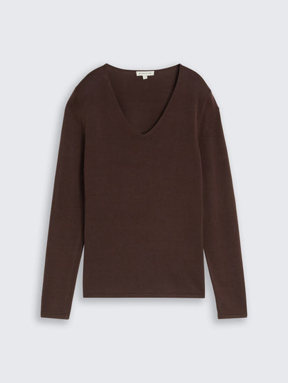 Strickpullover mit V-Ausschnitt