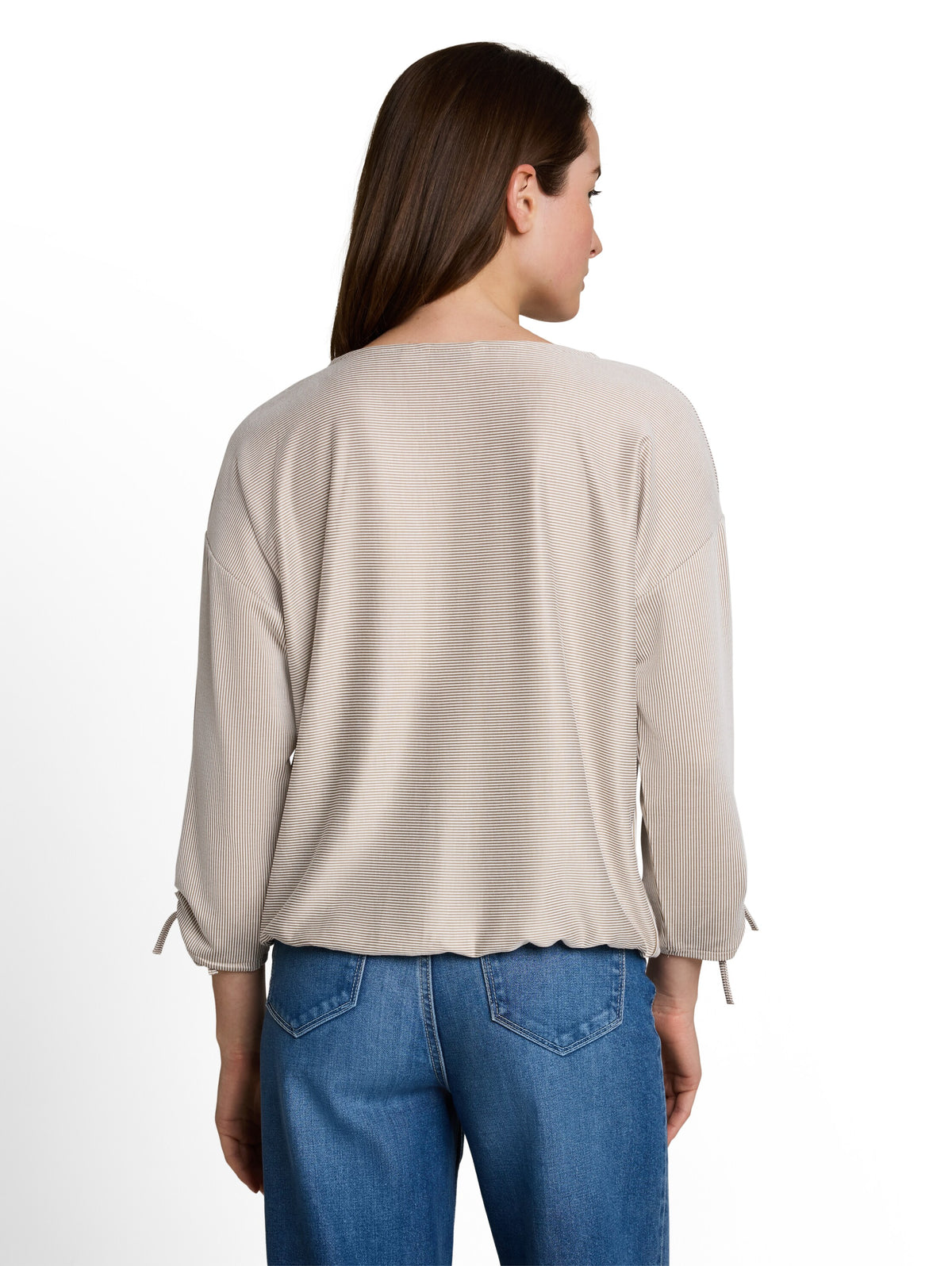 Loose Fit Langarmshirt mit Raffärmeln